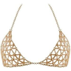 🆕Women's Gold Sexy Body layer Chest Chain Fashion Bra Chain Jewelry